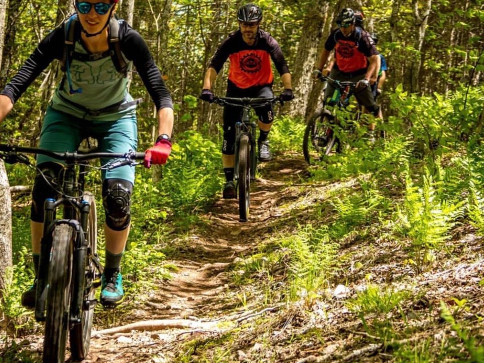 Sam leading the charge down Keppoch Mountain.