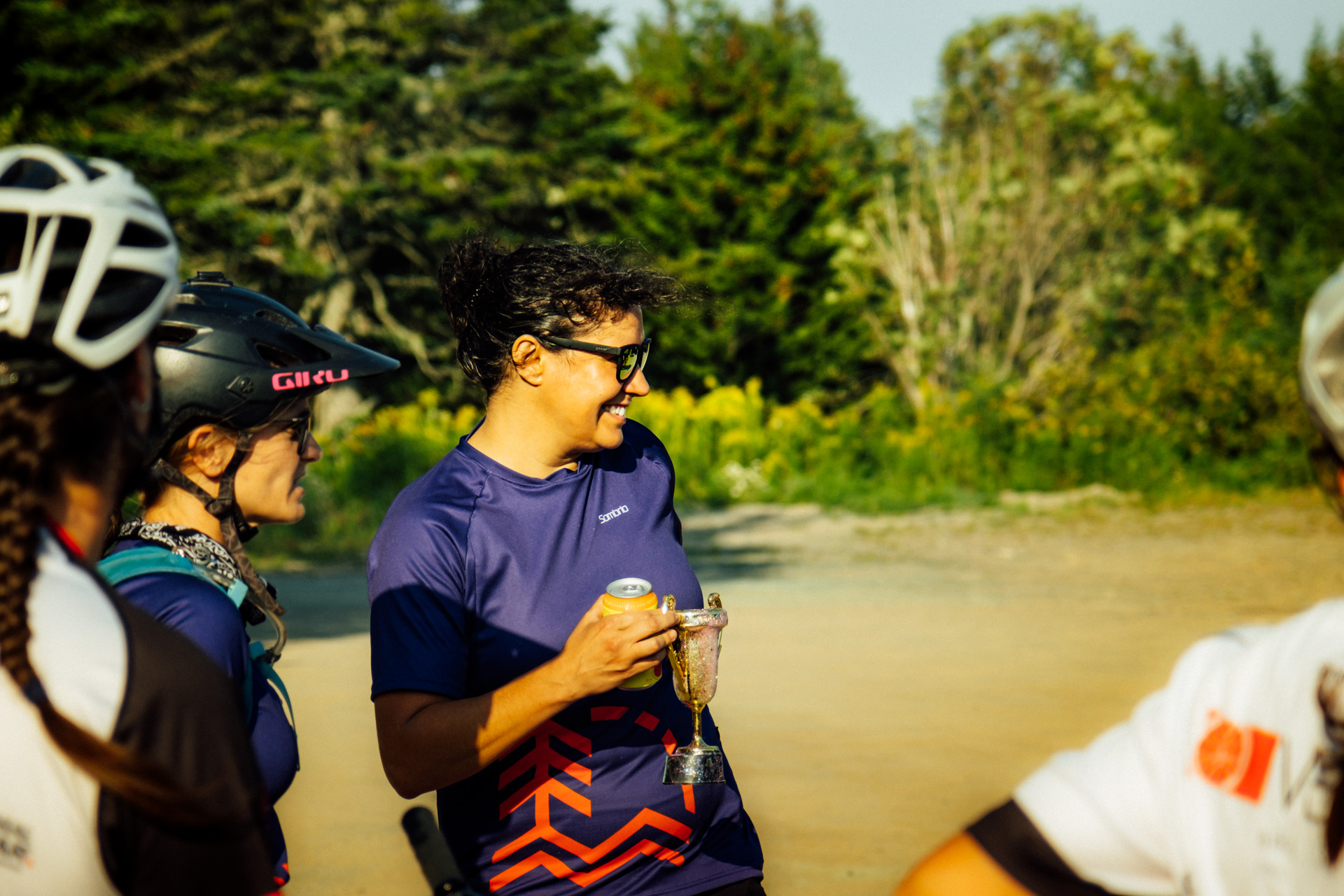Les Dusty Ladies ready for shuttles at the White Tail trail in Fundy National Park