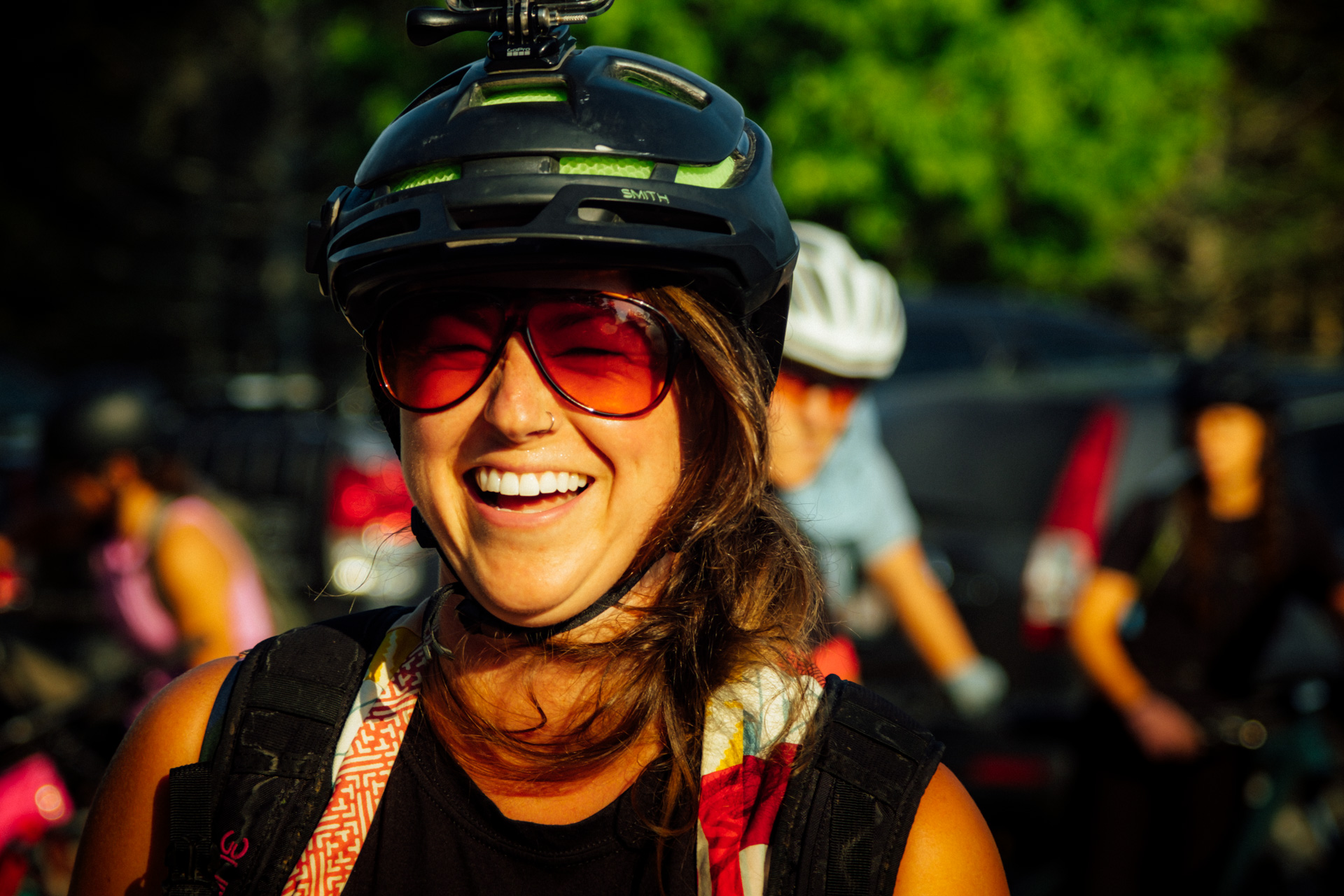 Les Dusty Ladies ready for shuttles at the White Tail trail in Fundy National Park